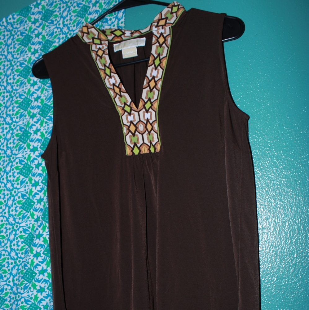 Brown Michael Kors silky dressy tank top